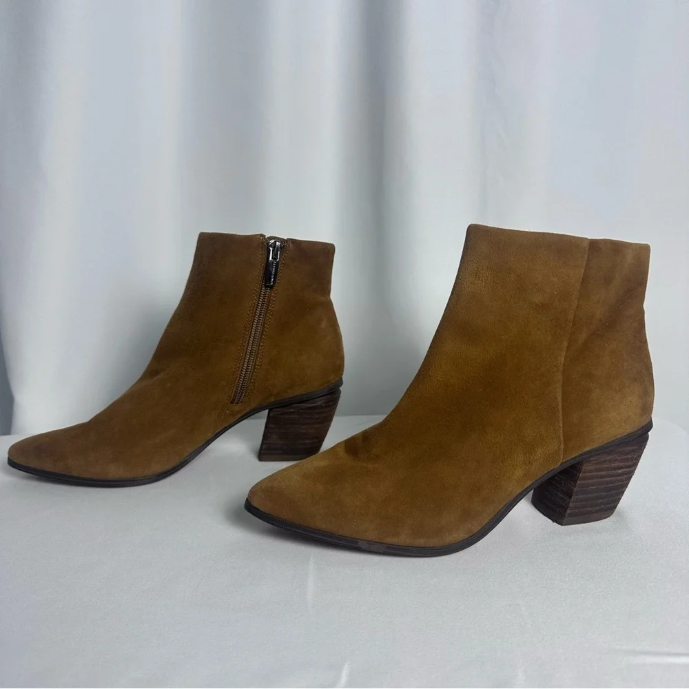 Vince Camuto Grasem Vintage Brown Pointed Toe Western Ankle Boots Women’s US 6.5
